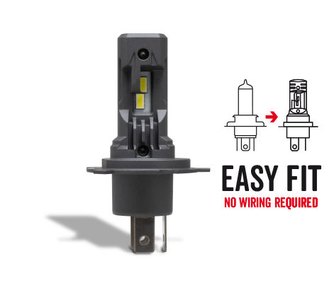 Pair Roadvision LED Headlight Globes Clean White Light 12-24V IP65
